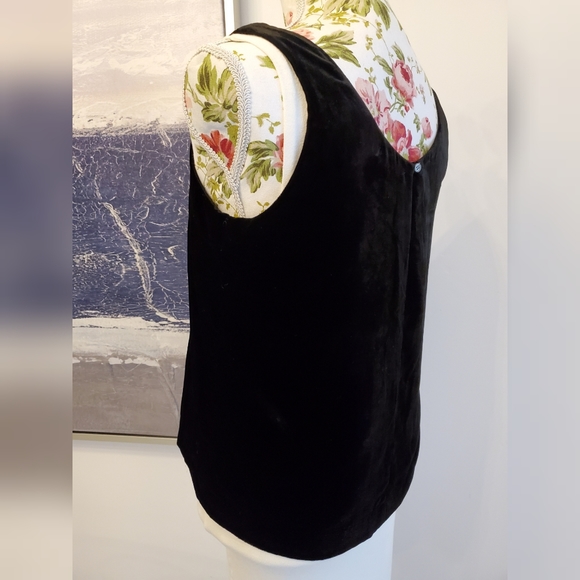 Vince Black Velvet Tank Top Small Sheer Underlay - Picture 7 of 10